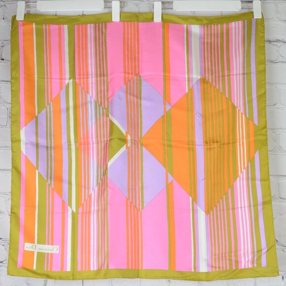 VTG DIOR Geometric Silk Twill Scarf - Picture 3 of 14